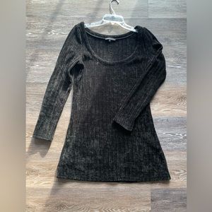 Kendall & Kylie black ribbed velour dress